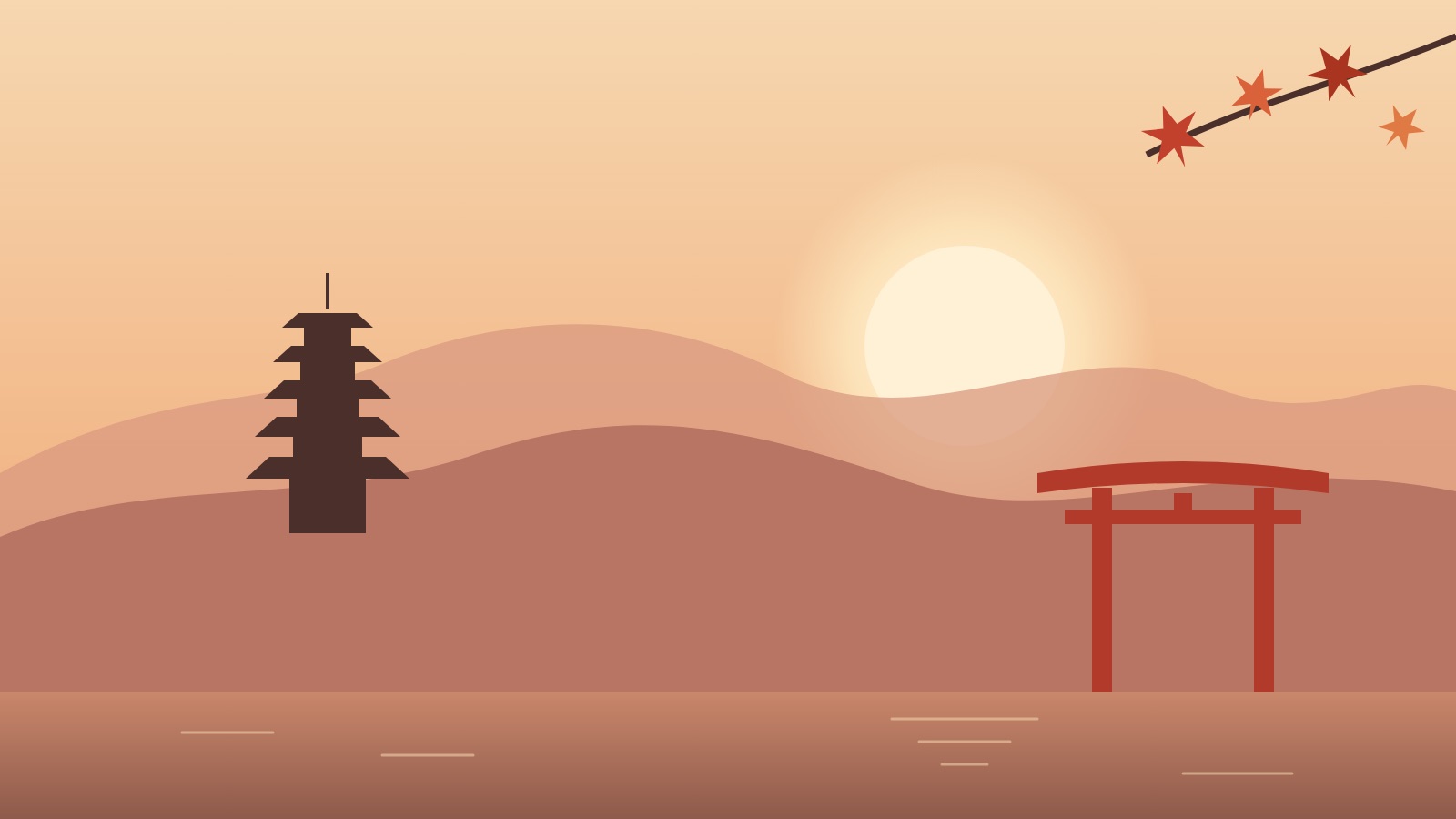 京都秋日：五重塔、鸟居与红叶